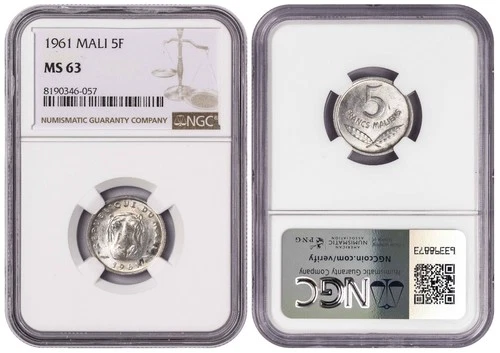 i-650681 Mali 5 Francs Maliens 1961. NGC MS 63