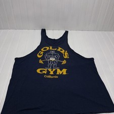 Vintage Golds Gym California Blue Mens Tank Top