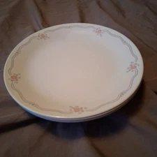 x4 Corelle English Breakfast Dinner Plates 10.25 Inch Pink Flowers 
