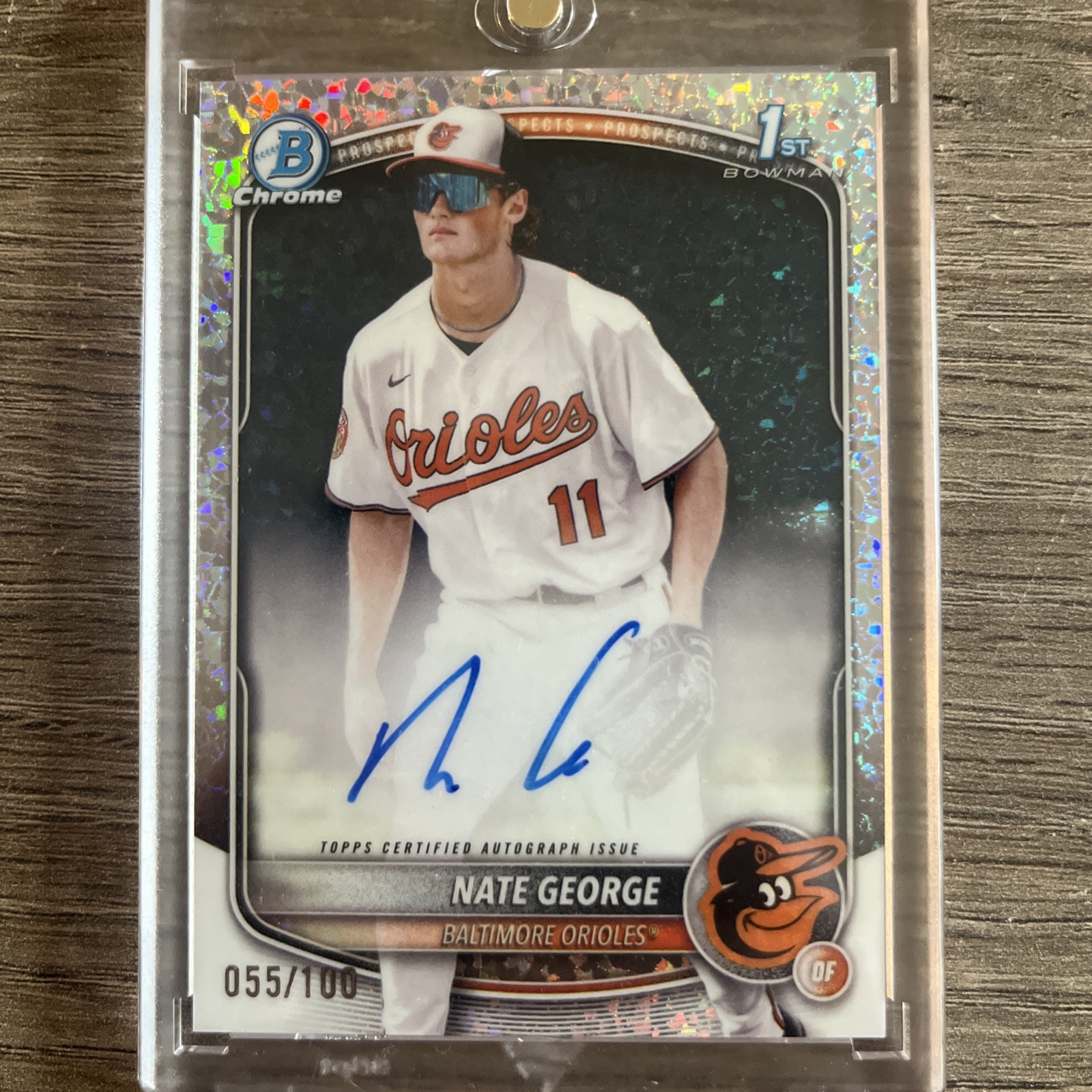 2025 Bowman Chrome - Autographs Nate George #CPA-NG Mini-Diamond Refractor /100
