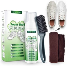 Foam Shoe Cleaner Kit, 6.76 Oz White Shoe Cleaning with Brush and Towel, Sneaker