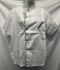 Unisex Chef Jacket • White & Green • Size M