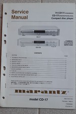 MARANTZ SERVICE MANUAL CD Player 74 CD17