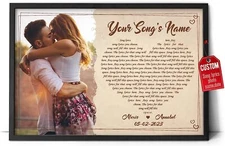 Custom Song Lyrics Guitar Poster Print Personalized Music Father's Day Gift Son