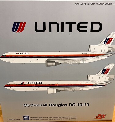 COLLECTOR'S FIND, RARE  JFOX/ INFLIGHT 200 UNITED DC10-10-10, FACTORY NEW!