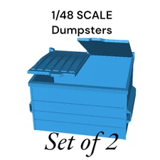 TRASH and RECYCLING DUMPSTER SET  O Scale 1:48 Set of 2 Diorama Railroad