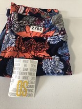 OS LuLaRoe One Size Leggings Blue Background Multicolor Floral NWT