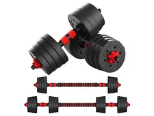 Adjustable Weight To 66lbs Dumbbell Barbell Set  Home Fitness Gym Work Out 