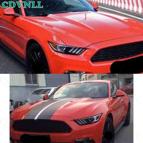 For Ford Mustang 2015-23 ABS Carbon Fiber Hood Roof Rear Racing Stripe Sticker