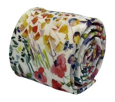 matching tie pocket square bow tie wildflower Liberty style watercolour cotton