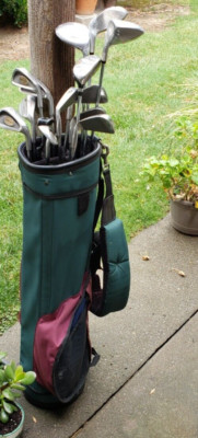FULL SET MEN'S MATCHING GOLF CLUBS 4 WOODS 9 IRON CART BAG PUTTER ...