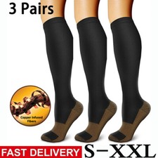 Compression Stockings Women Men Knee High, Firm Support 30-40 mmHg Medical Socks