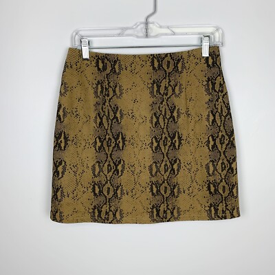 She + Sky Snakeskin Python High Waist Mini Skirt Size M