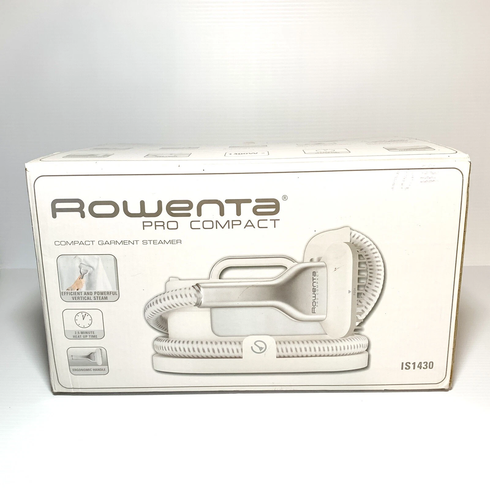 NEW Rowenta Pro Compact Garment Steamer 2.5 min Heat up 30 Min Continuous Steam