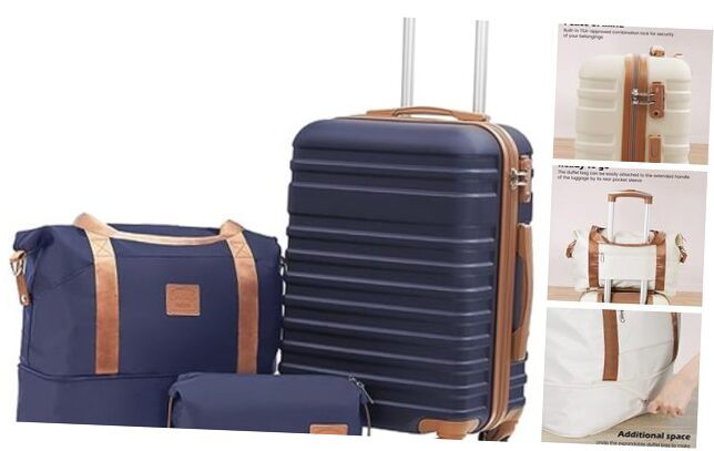 Suitcase Set 3 Piece Luggage Set Carry On Hardside 3 piece set (DB/TB/20) Navy-image