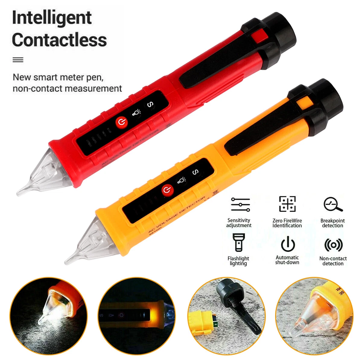 Contactless Voltage Electricity Tester Volt Detector Test Pen AC Sensor 12 1000V