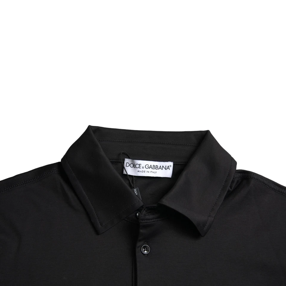 DOLCE & GABBANA T-shirt Black Logo Cotton Collared Polo Top IT50/US40/L 530usd - Image 3 of 4
