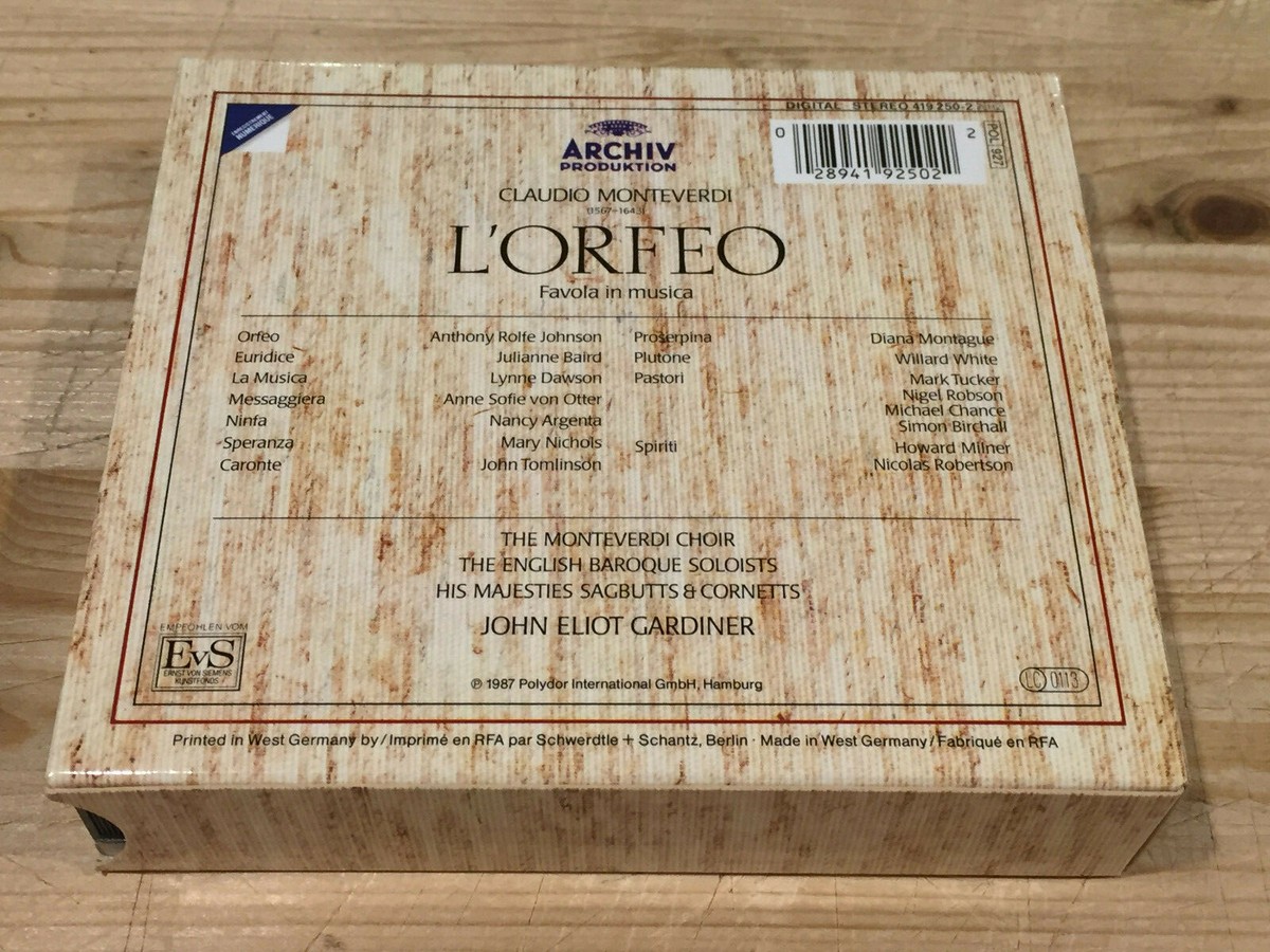 (未使用･未開封品)　L&#39;Orfeo (2pc)：Monteverdi [DVD] [Import] sdt40b8 Monteverdi L´Orfeo VON OTTER GARDINER ORIG ARCHIV 2 CD BOX