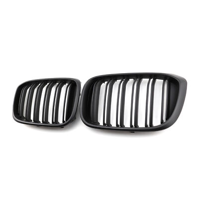 Dual Line Matte Black Front Grille For 2017-2020 BMW X3 X4 G01 G02 SUV 2pcs