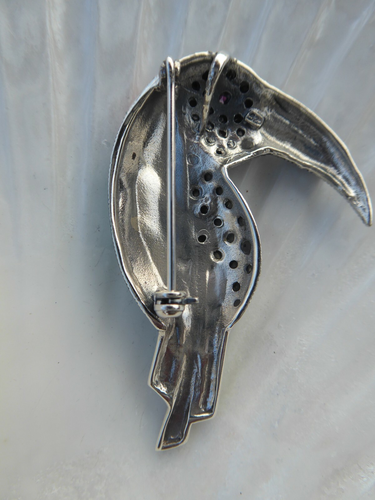 FINE SOLID SILVER ENAMEL ART DECO DESIGNED TOUCAN… - image 8