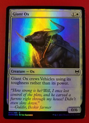 mtg ox cards 1x Giant | FOIL | Kaldheim | Magic Artist proofs are limited to 50 per set release Subtype: Ox, Colors: Green, 7