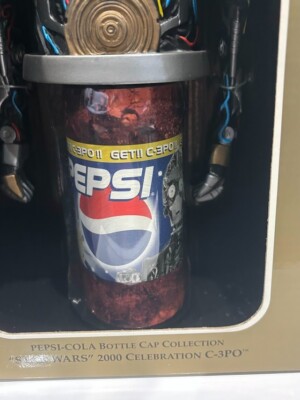 STAR WARS C-3PO sound big bottle cap figure doll figurine pepsi
