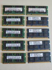 1 GB HYNIX - SAMSUNG - NANYA Pc2-5300s Memory Laptop Rams 200-Pin SODIMM each