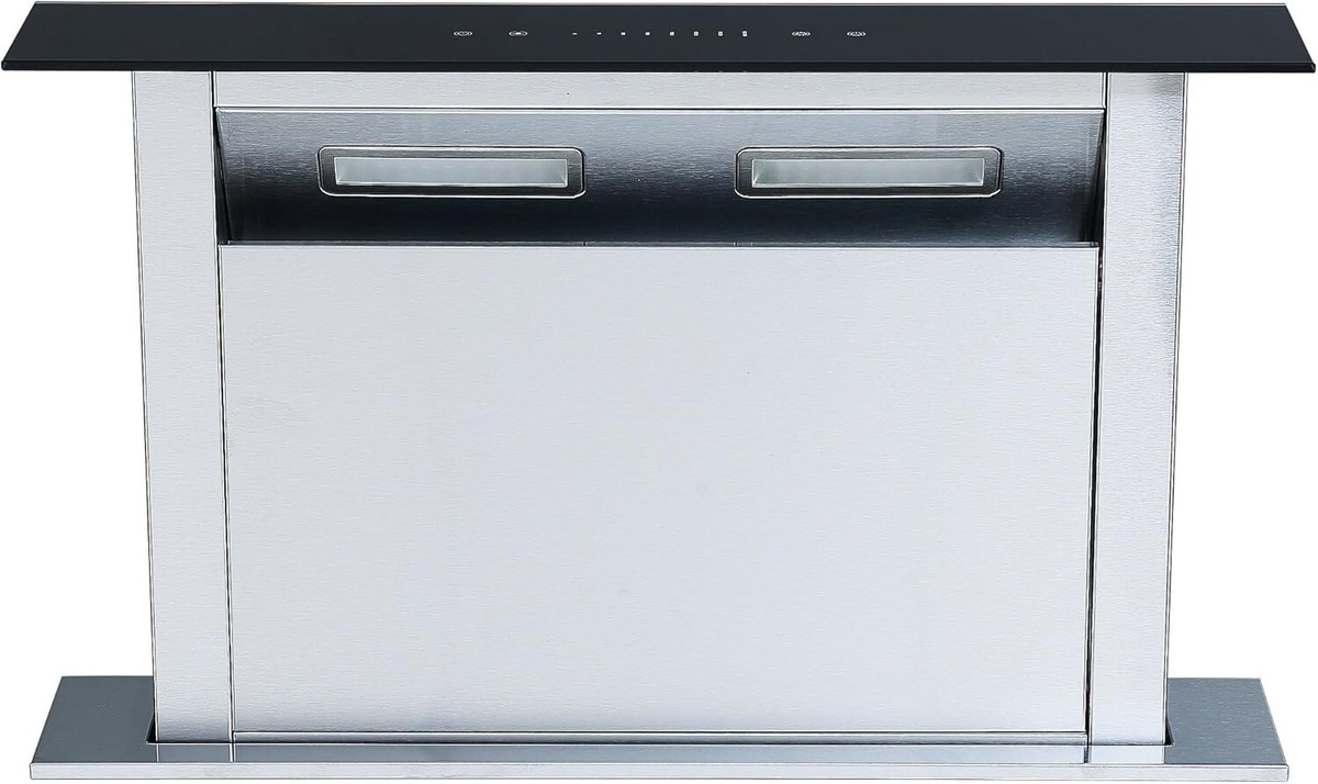 Cookology CDD900BK 90cm Island Downdraft Extractor Fan Cooker Hood