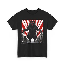 Catzilla Cat Japanese art T-Shirt | Japanese Cyberpunk Tee | Urban Neon Shirt