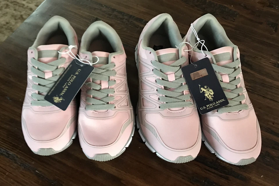 2 США Polo Assn розовато-лиловый/серый шнурует вверх туфли кроссовки женщин 6 М, 8,5 М новый - Изображение 2 из 4