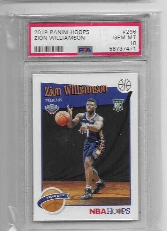 2019-20 Panini NBA Hoops Tribute Zion Williamson #296 PSA 10 Rookie Gem Mint
