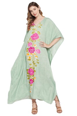 Womens Long Maxi Kaftan Floral Dress Kimono Plus Size Boho Caftan Gown Sundress