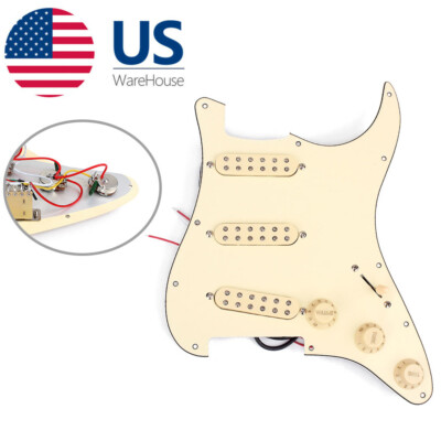 HHH Prewired Loaded Pickguard Humbucker Noiseless Pickups for Strat ST Style