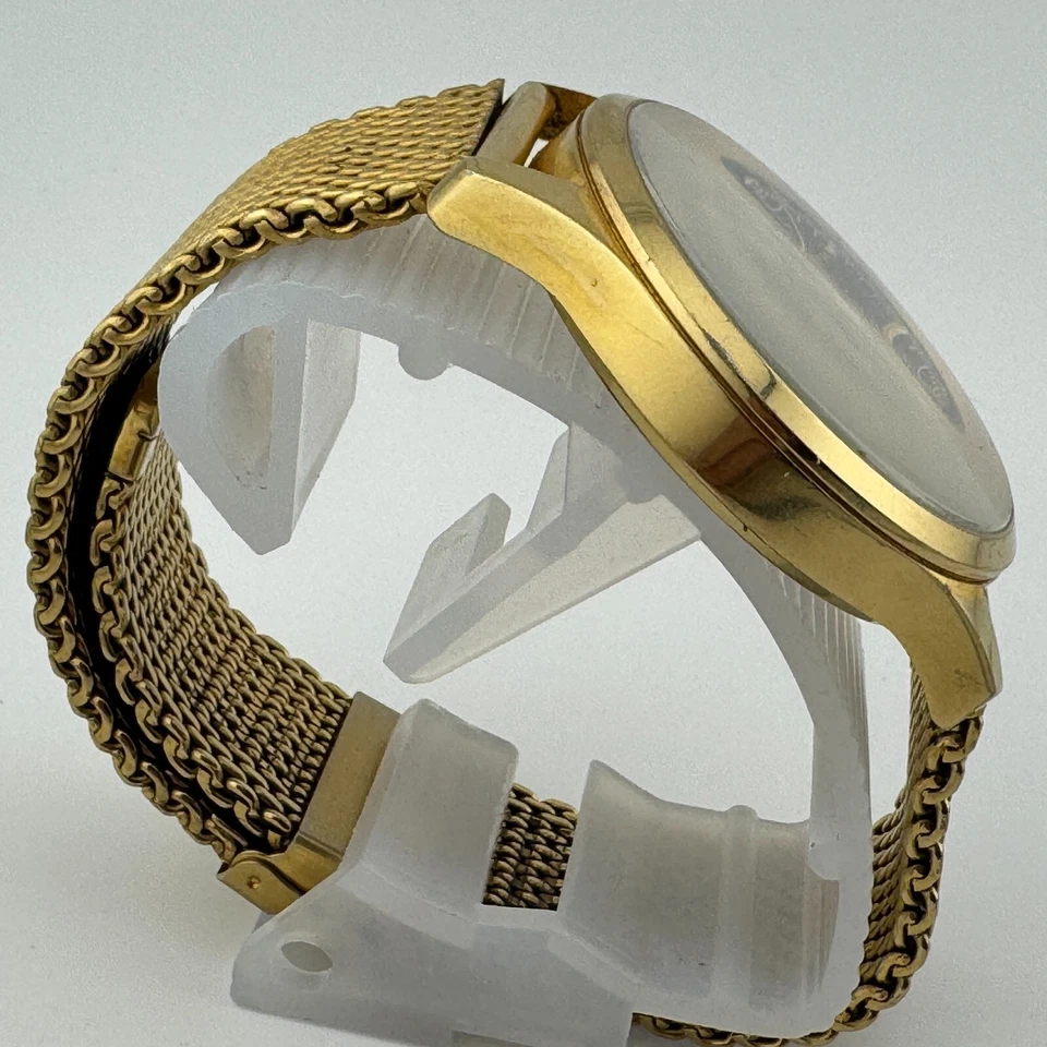 Reloj de Cuarzo Akribos Hombre 50m Dorado Negro Acero Cronógrafo Fecha Malla Batería Nueva Foto 3 de 4