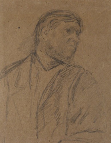 Antique Alphonse Legros Pencil Sketch ~Study of Workman 6" x 8" ~1850-1890 - Picture 3 of 8
