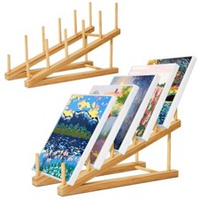 5 Layers Bamboo Dish Racks Plate Racks Stand Pot Lid Holder Kitchen Organizer UK