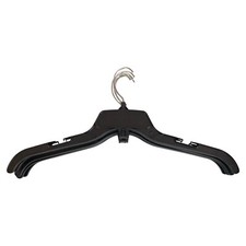 Lot of 5 Black 17  Plastic Heavy Duty Notched Retail Clothing Swivel Hangers