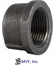 4" 150 Threaded (NPT) Pipe Cap Black Malleable Iron  MI061341BMI