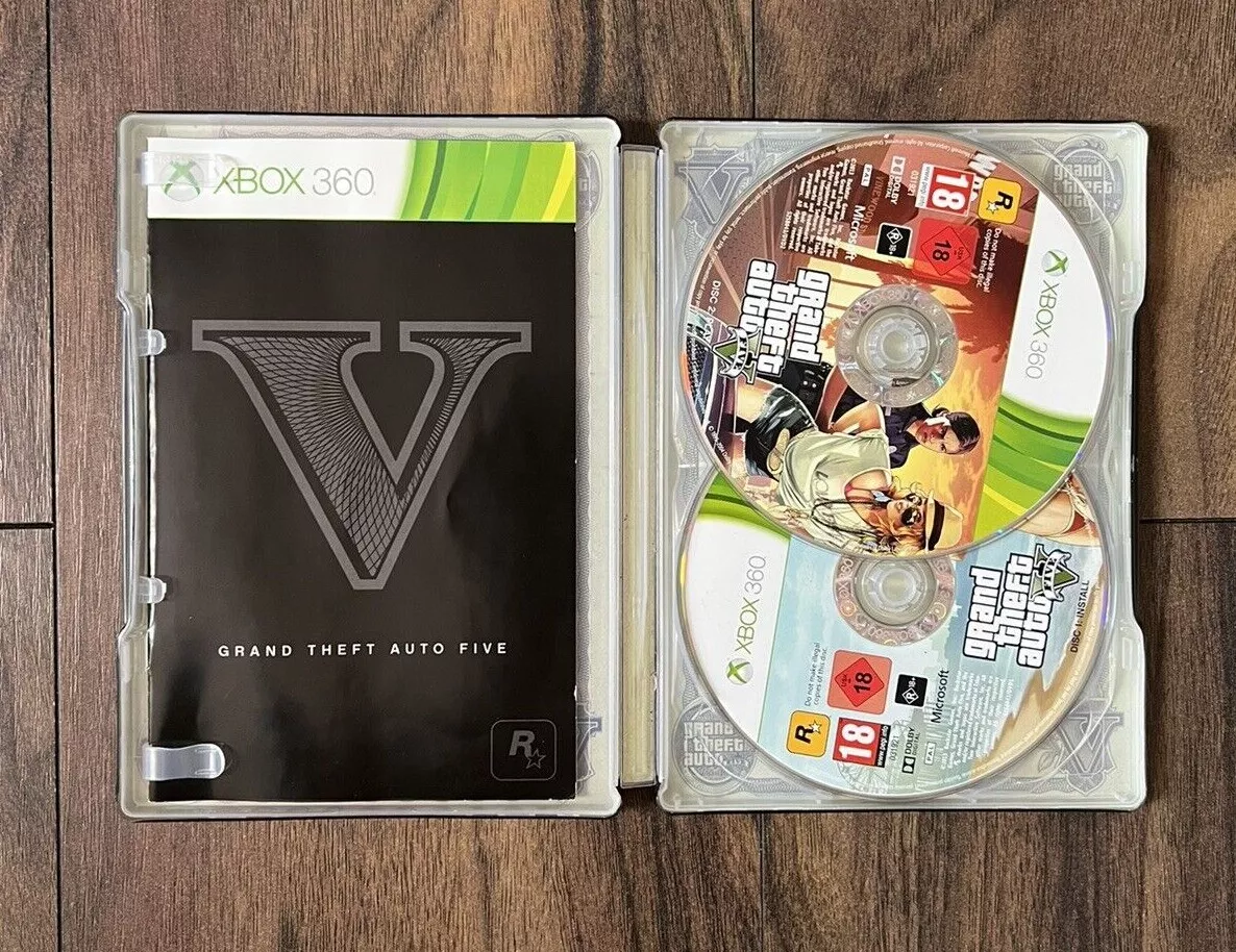 Grand Theft Auto GTA 5 V Five Microsoft Xbox 360 Steelbook Game