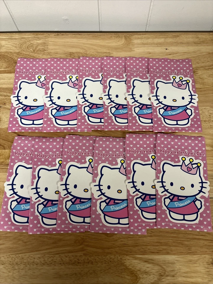 Bolsas de papel Sanrio Hello Kitty 12 piezas Fiesta Princesa Amor Día San Valentín Foto 3 de 4