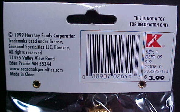 Hershey Kiss Christmas Ornament set New Sealed