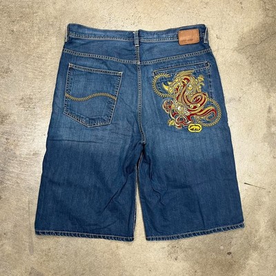 Vintage Y2K Ecko Unltd. denim shorts baggy fit jorts embroidered 