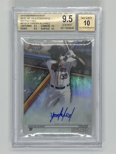 2018 BOWMAN’S BEST YORDAN ALVAREZ AUTO BGS 9.5/10 True GEM MINT Astros