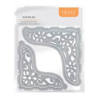 #4712  e - TONIC STUDIOS METAL CUTTING DIE - DAISY CORNER PAIR