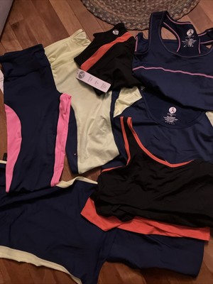 NWT YOSHION Women's Workout Yoga Lot Tanks, Shirts, Pants Orange Lime Pink S,M
