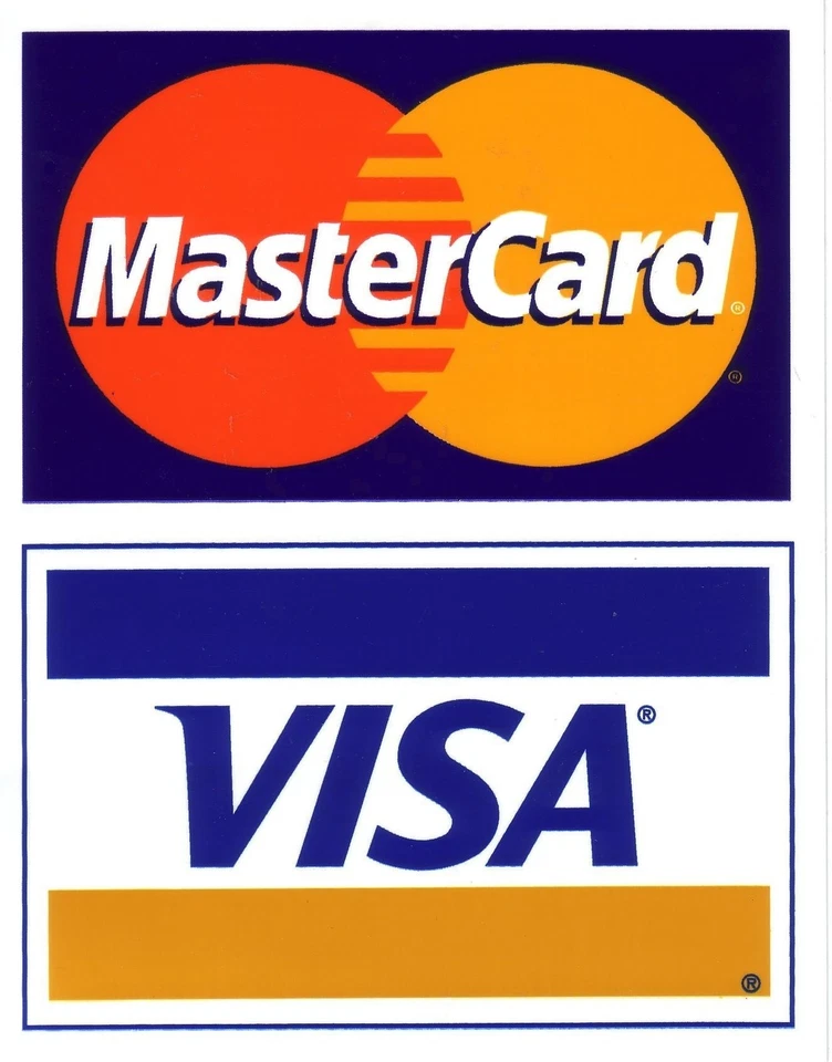 VISA MASTERCARD CREDIT CARD LOGO DECAL STICKER - Visa / MasterCard
