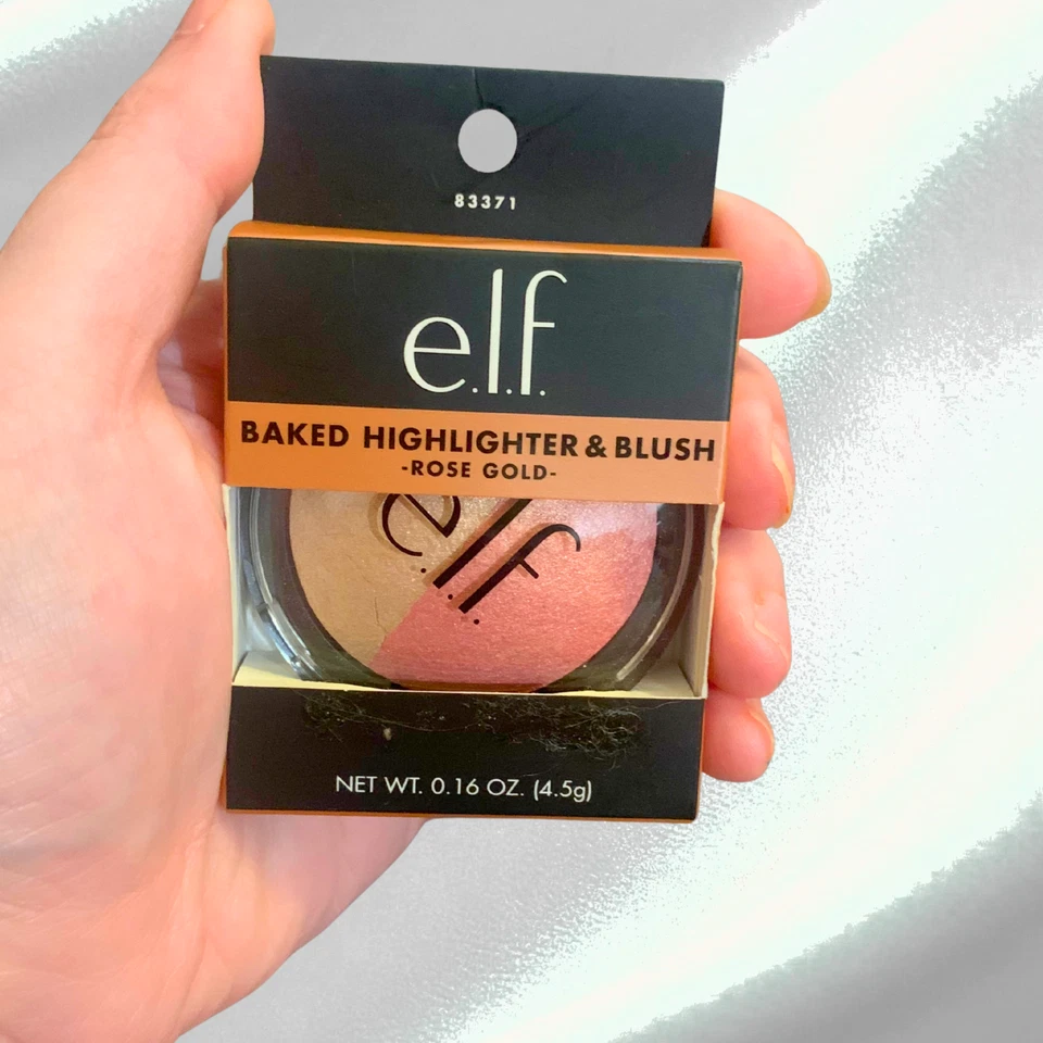 e.l.f. Baked Highlighter & Blush Rose Gold 83371 .16 oz. Dual Tone Powder Glow - Image 3 of 4