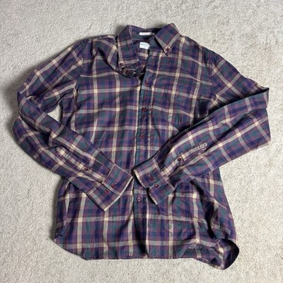 GANT Rugger New Haven Windblown Twill Mens Plaid Button Up Shirt Medium Blue