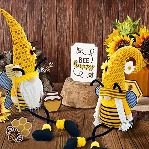 Spring Decorations for Home - Honey Bumble Bee Sunflower Plush Gnomes - Picture 6 of 7