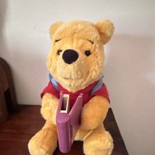 Disney Winnie the Pooh Plush Toy with Backpack  Purple Book